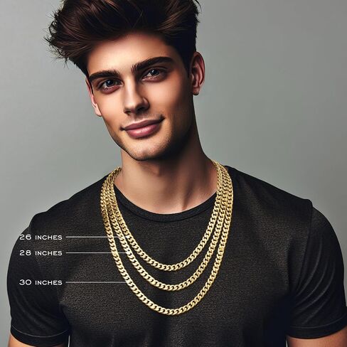 Cuban Link Chain for Men 7mm Silver Chain for Men Miami Cuban Mens Silver Chain,925 Sterling Silver Plated and 316L Stainless Steel 20/22/24/26/28/30 Inches Silver Chain for Men Necklace in Saudi Arabia