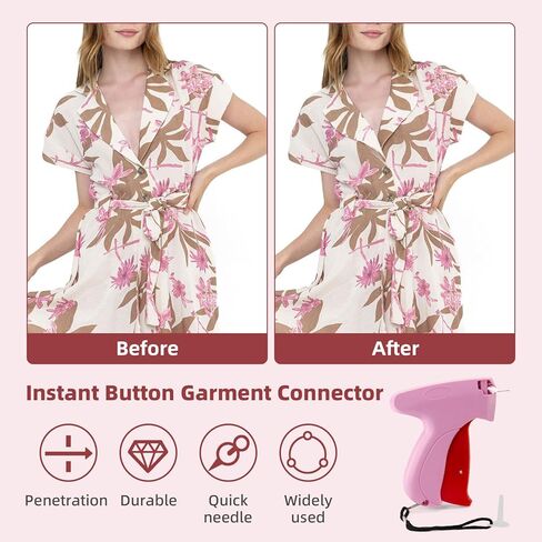 Stitchy Quick Clothing Fixer, Mini Stitch Gun for Clothes, Tagging Gun for Clothing, Comes with 2 Fine Needles, 2000 Black & 2000 White Fasteners, Clothing Stitch Gun Tag Gun for Clothes in Saudi Arabia