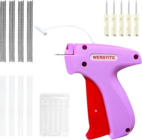 Stitch Gun for Clothes with Storage Box, Stitchy Microstitch Gun, Stitchy Quick Cloth Fixer Sewing Gun with 6 Micro Needles, Mini Tagging Gun with 1000 Black and 1000 White Fasteners in Saudi Arabia
