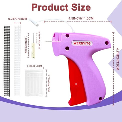 Stitch Gun for Clothes with Storage Box, Stitchy Microstitch Gun, Stitchy Quick Cloth Fixer Sewing Gun with 6 Micro Needles, Mini Tagging Gun with 1000 Black and 1000 White Fasteners in Saudi Arabia
