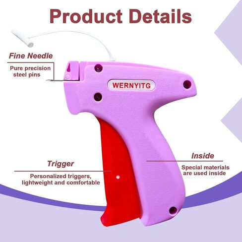Stitch Gun for Clothes with Storage Box, Stitchy Microstitch Gun, Stitchy Quick Cloth Fixer Sewing Gun with 6 Micro Needles, Mini Tagging Gun with 1000 Black and 1000 White Fasteners in Saudi Arabia