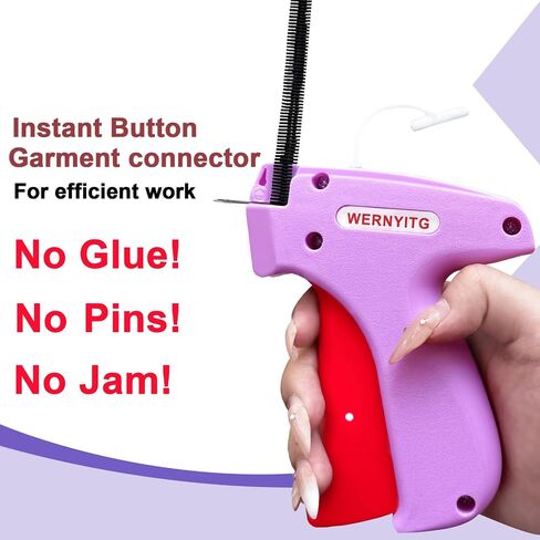 Stitch Gun for Clothes with Storage Box, Stitchy Microstitch Gun, Stitchy Quick Cloth Fixer Sewing Gun with 6 Micro Needles, Mini Tagging Gun with 1000 Black and 1000 White Fasteners in Saudi Arabia