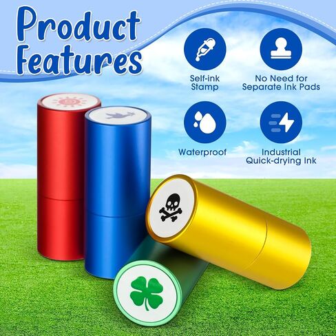 8 Pcs Custom Golf Ball Stamp Self Inking Golf Ball Stamp Markers Reusable Golf Ball Marking Tool to Identify Golf Balls, Golfer Gift Golfing Accessories (Star, Leaf, Claw, Sun) in Saudi Arabia