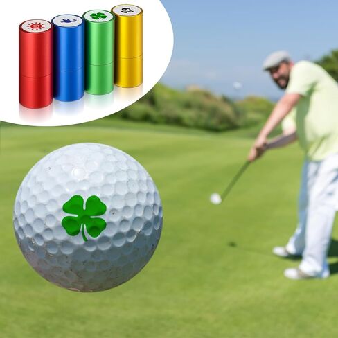 8 Pcs Custom Golf Ball Stamp Self Inking Golf Ball Stamp Markers Reusable Golf Ball Marking Tool to Identify Golf Balls, Golfer Gift Golfing Accessories (Star, Leaf, Claw, Sun) in Saudi Arabia