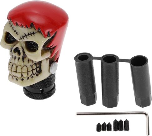 8.1cm Skull Shift Knob Universal Gear Shift Knob Resin Stick Shifter Lever Knob for Automatic and Manual Vehicle with 3 Adapter Black 1 Set in Kuwait