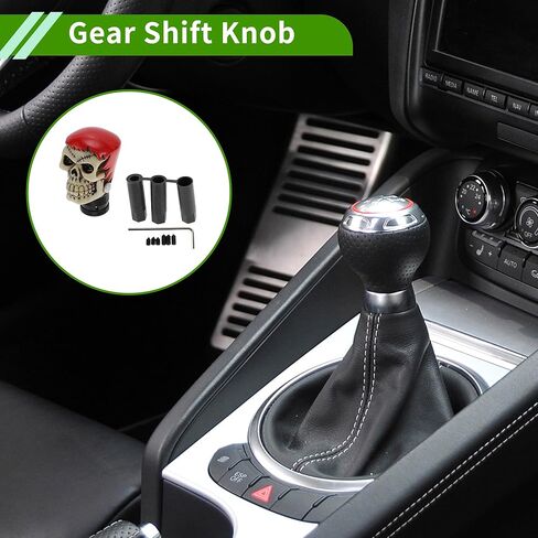8.1cm Skull Shift Knob Universal Gear Shift Knob Resin Stick Shifter Lever Knob for Automatic and Manual Vehicle with 3 Adapter Black 1 Set in Kuwait