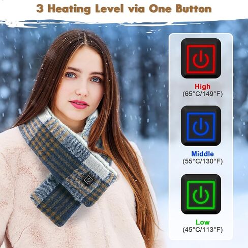 Heated Scarf Heated Neck Scarf with 5000mAh Battery Electric Heated Neck Warmer with 3 Heating Levels Rechargeable Neck Warmer Heating Pad Heated Neck Wrap for Men Women Outdoor Skiing (Beige) in Saudi Arabia