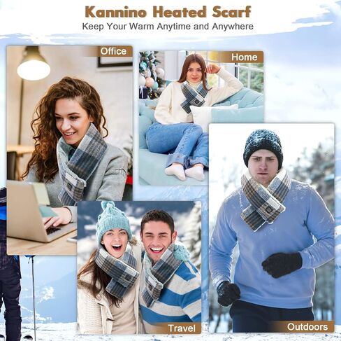 Heated Scarf Heated Neck Scarf with 5000mAh Battery Electric Heated Neck Warmer with 3 Heating Levels Rechargeable Neck Warmer Heating Pad Heated Neck Wrap for Men Women Outdoor Skiing (Beige) in Saudi Arabia