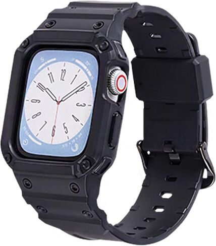 أحزمة متوافقة مع Apple Watch 38mm/40mm/41mm، M1 Sport Series غطاء واقٍ متين لحزام ساعة Apple وحافظة واقية مدمجة in Saudi Arabia