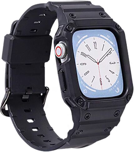 أحزمة متوافقة مع Apple Watch 38mm/40mm/41mm، M1 Sport Series غطاء واقٍ متين لحزام ساعة Apple وحافظة واقية مدمجة in Saudi Arabia