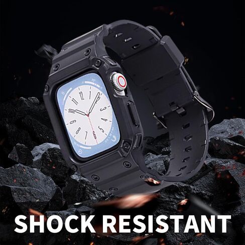 أحزمة متوافقة مع Apple Watch 38mm/40mm/41mm، M1 Sport Series غطاء واقٍ متين لحزام ساعة Apple وحافظة واقية مدمجة in Saudi Arabia