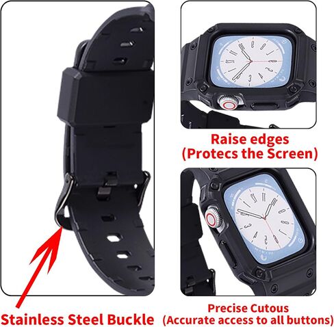 أحزمة متوافقة مع Apple Watch 38mm/40mm/41mm، M1 Sport Series غطاء واقٍ متين لحزام ساعة Apple وحافظة واقية مدمجة in Saudi Arabia