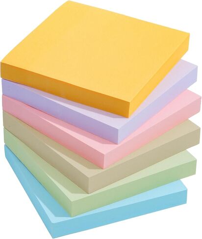 M&G 4 Pack 400 Sheet Sticky Notes, 3x3 inch Post its Neutral Colors Colors Self-Stick Note Pads Sticky Notes for Home School Offices 4 Pads 100 Sheets/Pad in Kuwait