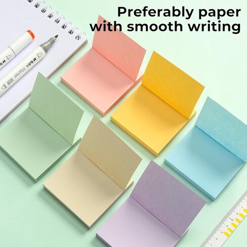 M&G 4 Pack 400 Sheet Sticky Notes, 3x3 inch Post its Neutral Colors Colors Self-Stick Note Pads Sticky Notes for Home School Offices 4 Pads 100 Sheets/Pad in Kuwait