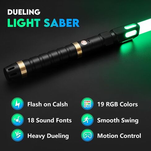 Lightsaber,Smooth Swing Dueling Light Saber,18 Set Sound Effects with 19 Colors Change,Motion Control Premium Metal Handle,Adults and Kids Collectible Roleplay Item（OBI-Wan 110cm） in Saudi Arabia