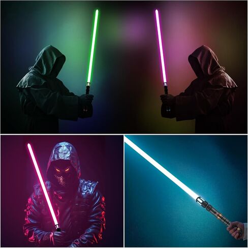 Lightsaber,Smooth Swing Dueling Light Saber,18 Set Sound Effects with 19 Colors Change,Motion Control Premium Metal Handle,Adults and Kids Collectible Roleplay Item（OBI-Wan 110cm） in Saudi Arabia
