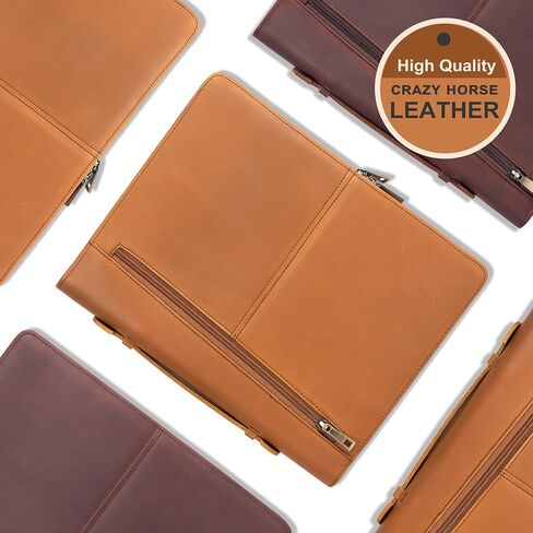 حافظة جلدية من AZXCG، حافظة مع حامل مفكرة بحجم A4، حافظة حافظة للمستندات، حافظة منظم للأعمال لجهاز iPad Pro 12.9(2018&2020&2021)، بني داكن in Kuwait