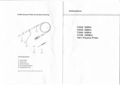 Hantek T3100 100 ميغاهيرتز بذبة عالية الجهد محول السلبي مجموعة اختبار الرصاص X100 2500 فولت ، قابلة للاستخدام مع مناظير الذبذبات التي تحتوي على عرض نطاق يصل إلى 100 ميجا هرتز in Kuwait