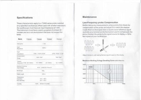Hantek T3100 100 ميغاهيرتز بذبة عالية الجهد محول السلبي مجموعة اختبار الرصاص X100 2500 فولت ، قابلة للاستخدام مع مناظير الذبذبات التي تحتوي على عرض نطاق يصل إلى 100 ميجا هرتز in Kuwait