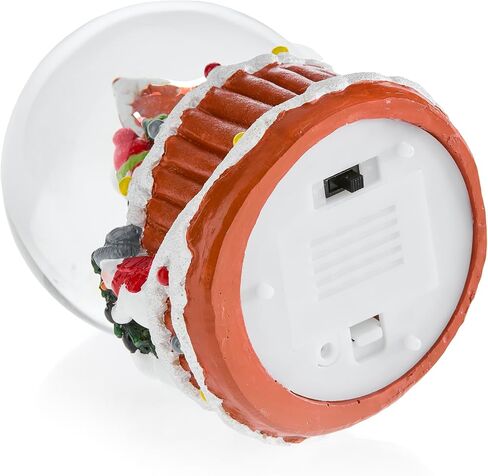 Christmas Musical Snow Globe - Plays 8 Songs Including Jingle Bells & Lights Up with Changing LED Colours - Large 14cm (Santa & Rudolph on Festive Hat) in Saudi Arabia