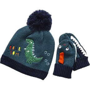 Toddler Kids Novelty Knit Unicorn Beanie Hat & Gloves Warm Winter Set for Age 3-8 Years,Pink Unicorn