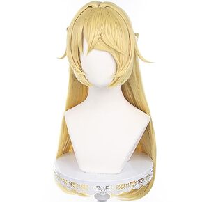 Sangonomiya Kokomi Cosplay Pink Blue Gradient Split Bow Hair Replacement Wigs + Free Cap Wigs for Girls Game Genshin Impact Womens Costume Party Halloween Christmas(Sangonomiya Kokomi)