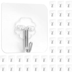 anpiwshjo 36pcs Adhesive Hook 22lb(max), Hooks for Siding to Hang Things, Heavy Duty Wall Hooks, Damage Free Picture Hangers, Stick on Hooks for Hanging Kitchen, Dormitory, Bathroom