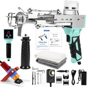 Rug Tufting Gun with Carpet Trimmer Kit，Tufting Gun Starter Kit Professional Tufting Rug Making Machine ，2 in 1 Cut Pile Loop Pile Tufting Gun Kits for Beginners and Amateur