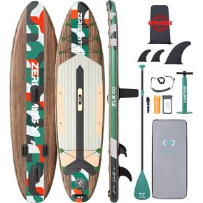 ZLX 10'6" x 33" Inflatable Stand Up Paddle Board SUP Board for All Skill Levels Youth & Adults Wide Stable Non-Slip Deck, Adjustable Paddle, Leash and Carry Bag
