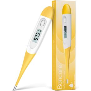 Boncare Thermometer for Adults with 10 Seconds Fast Reading, Digital Oral Thermometer for Fever (Clear Blue)