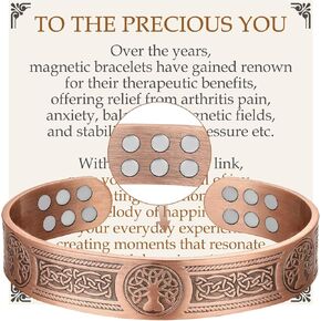 Feraco 12X Strength Copper Bracelet for Men Enhanced Magnetic Bracelets for Men with 3800 Gauss Magnets, Adjustable Cuff Bangle (Eternal Knot)