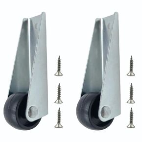 Directional Caster Wheel for Furniture Rolling Cabinet Sliding Door Rolling Bed Drawer Caster,Also for Interior Swing Door/Sliding Door Sagging Repair Caster with Screws (Black-4Pack)