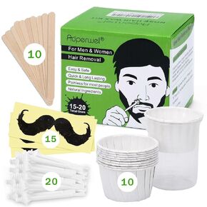 Auperwel 120g Wax Nose Wax Kit - Includes 30 Applicators for Quick & Painless Nose Hair Waxing, Perfect for Men and Women, Long Lasting Nose Hair Remover Wax Kit with 20-30 Uses