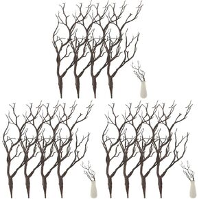 16 pcs Antler Shaped Tree Branches Decorative Plant Twigs Dried Antlers Stems Wedding Christmas Halloween Home Decor Party Supplies