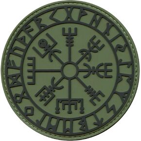 توهج الظلام Vegvisir فايكنغ البوصلة نورس رون المعنويات التكتيكية البلاستيكية المطاط 3D السحابة التصحيح