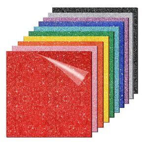 Adrattnay Glitter Acrylic Sheets 1/8" Thick, 8Pcs 8 x 12in Cast Acrylic Sheets 3mm for Laser Cutting, Glitter Acrylic Sheets for Signs, Pet Tags, DIY Crafts Decoration Laser Engraving Material