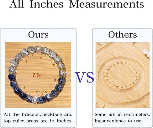 Favonuovy Bead Boards for Jewelry Making Bamboo Bracelet Making Bead Tray 6" 6.5" 7" 7.5" 8" 8.5" 9" 9.5" 10" All in Inches Wooden Bracelet Sizer Measurement Design Tool Beading & Jewelry Making in Saudi Arabia