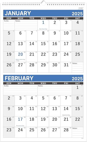2024-2025 Wall Calendar - 3-Month Wall Calendar Display (Folded in a Month), April 2024 - July 2025, 11" x 26", 3 Month Calendar - Haze Blue in Saudi Arabia