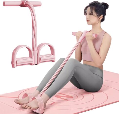 6-Tube Pedal Puller Resistance Rope,Foot Pedal Resistance Band,Yoga Elastic Exercise Bands, for Women Jump Fitness, Abdomen/Arm Weight/Waist/Leg Stretching Slimming Training(Purple) in Kuwait