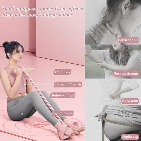 6-Tube Pedal Puller Resistance Rope,Foot Pedal Resistance Band,Yoga Elastic Exercise Bands, for Women Jump Fitness, Abdomen/Arm Weight/Waist/Leg Stretching Slimming Training(Purple) in Kuwait