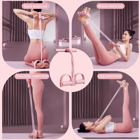 6-Tube Pedal Puller Resistance Rope,Foot Pedal Resistance Band,Yoga Elastic Exercise Bands, for Women Jump Fitness, Abdomen/Arm Weight/Waist/Leg Stretching Slimming Training(Purple) in Kuwait