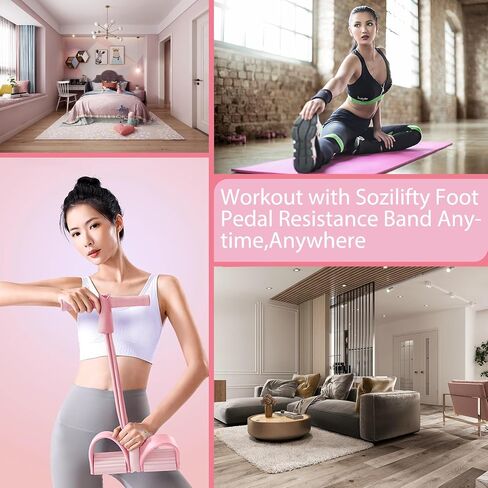 6-Tube Pedal Puller Resistance Rope,Foot Pedal Resistance Band,Yoga Elastic Exercise Bands, for Women Jump Fitness, Abdomen/Arm Weight/Waist/Leg Stretching Slimming Training(Purple) in Kuwait