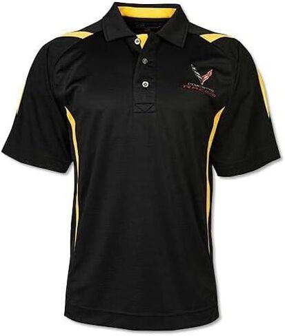 قميص بولو C8 Corvette Racing Pegasus: أسود/أصفر in Kuwait