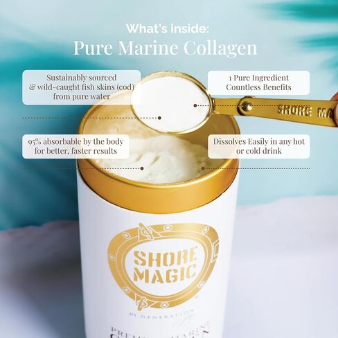 Premium Marine Collagen Powder with Type I II III and IV Hydrolyzed Peptides for Women and Men Sourced from Wild Fish, Certified Halal and Kosher Unflavored - 30 Day Supply, 300g Canister in Saudi Arabia