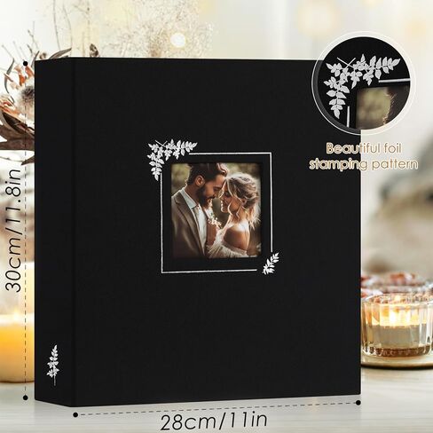 Lanpn Scrapbook Photo Album 12x12, Linen Window Design Cover Top Load 3 Ring Folder Binder Photobook Photo Book 12 x 12 inch with 30 Plastic Sleeves 60 Pages Beige in Kuwait