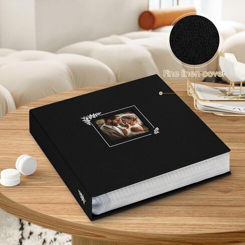 Lanpn Scrapbook Photo Album 12x12, Linen Window Design Cover Top Load 3 Ring Folder Binder Photobook Photo Book 12 x 12 inch with 30 Plastic Sleeves 60 Pages Beige in Kuwait