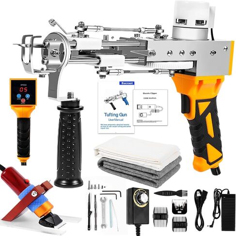 Rug Tufting Gun with Carpet Trimmer Kit，Tufting Gun Starter Kit Professional Tufting Rug Making Machine ，2 in 1 Cut Pile Loop Pile Tufting Gun Kits for Beginners and Amateur in Saudi Arabia