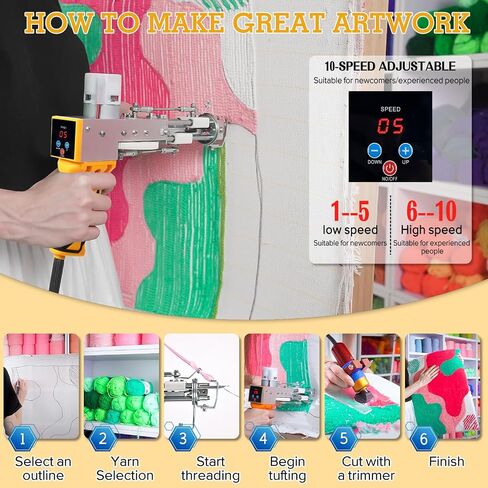 Rug Tufting Gun with Carpet Trimmer Kit，Tufting Gun Starter Kit Professional Tufting Rug Making Machine ，2 in 1 Cut Pile Loop Pile Tufting Gun Kits for Beginners and Amateur in Saudi Arabia