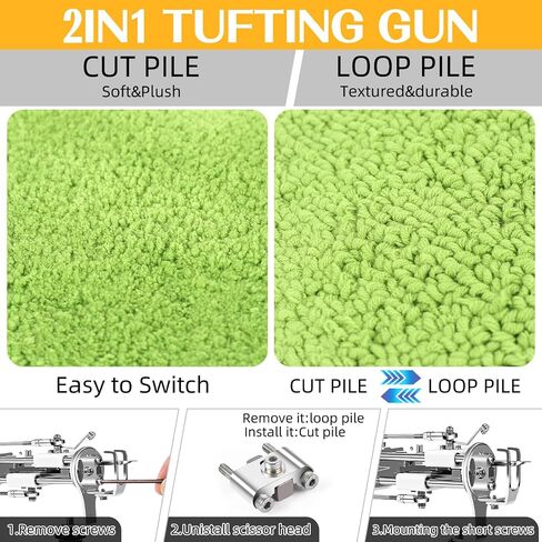 Rug Tufting Gun with Carpet Trimmer Kit，Tufting Gun Starter Kit Professional Tufting Rug Making Machine ，2 in 1 Cut Pile Loop Pile Tufting Gun Kits for Beginners and Amateur in Saudi Arabia