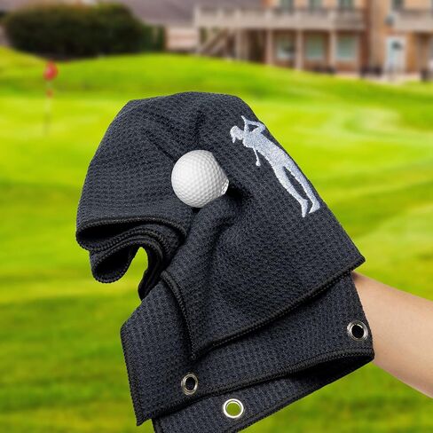 R HORSE 2Pcs Funny Golf Towel Gifts for Women, Embroidered Pink White Golf Towel for Golf Bags with Clip, Women Golf Accessories Christmas Birthday Gift for Mother Girlfriend Women Golf Fan Golfer in Kuwait